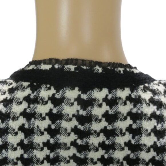 Frank Eden Black and White Houndstooth Wool Blend Blazer - Picture 6 of 8